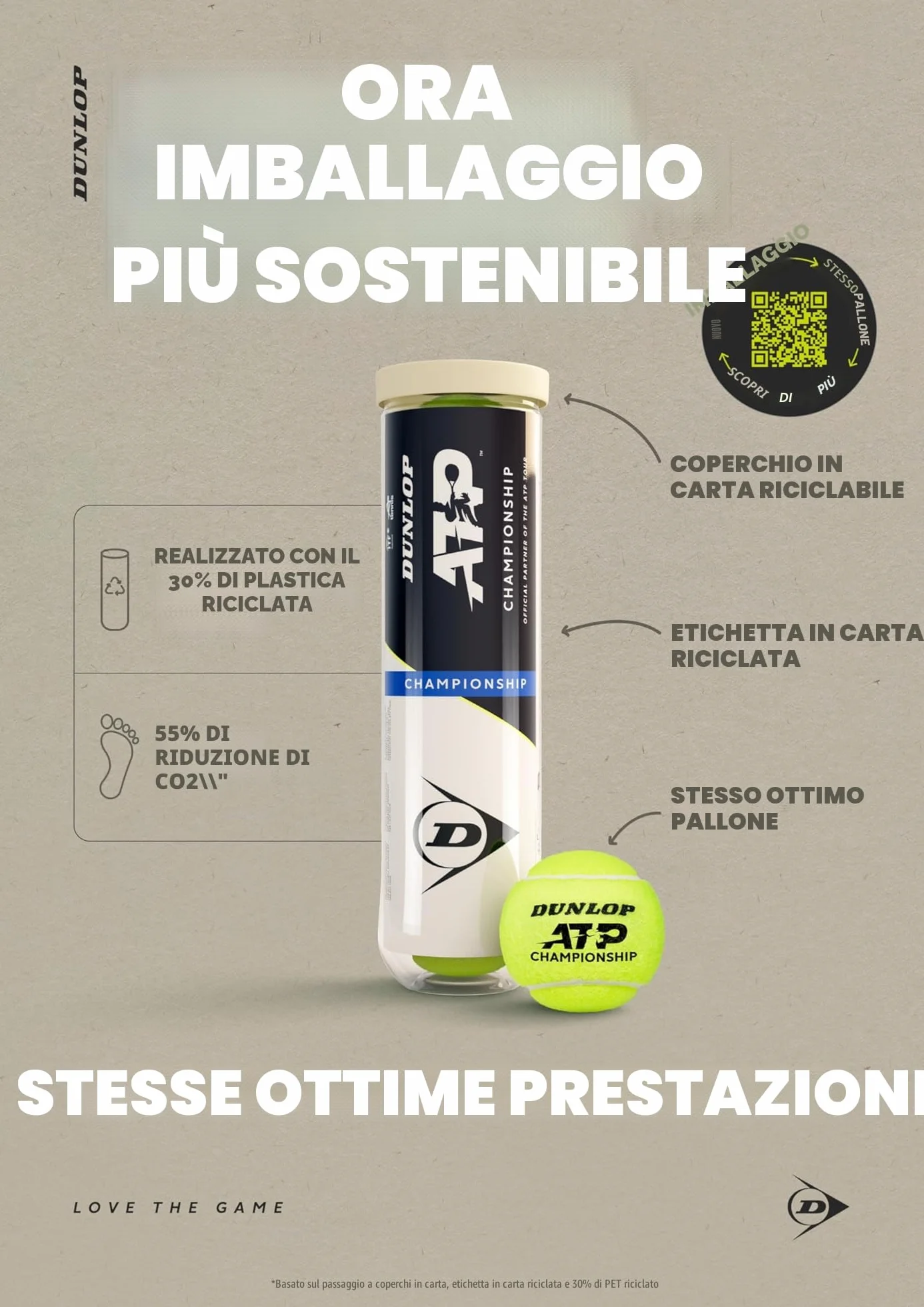 DUNLOP Pallina da tennis ATP Championship per sabbia campo duro erba