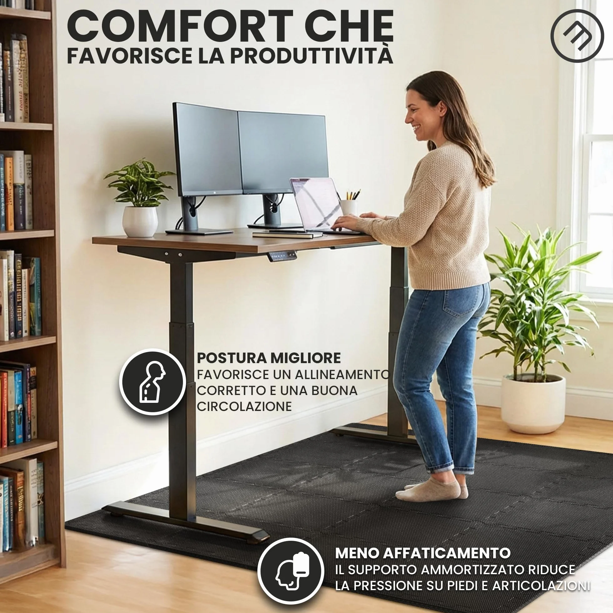 Tappeto Palestra Tappetino Fitness a Puzzle - Pavimento Protettivo Incastro Tatami Gomma per Home Gym