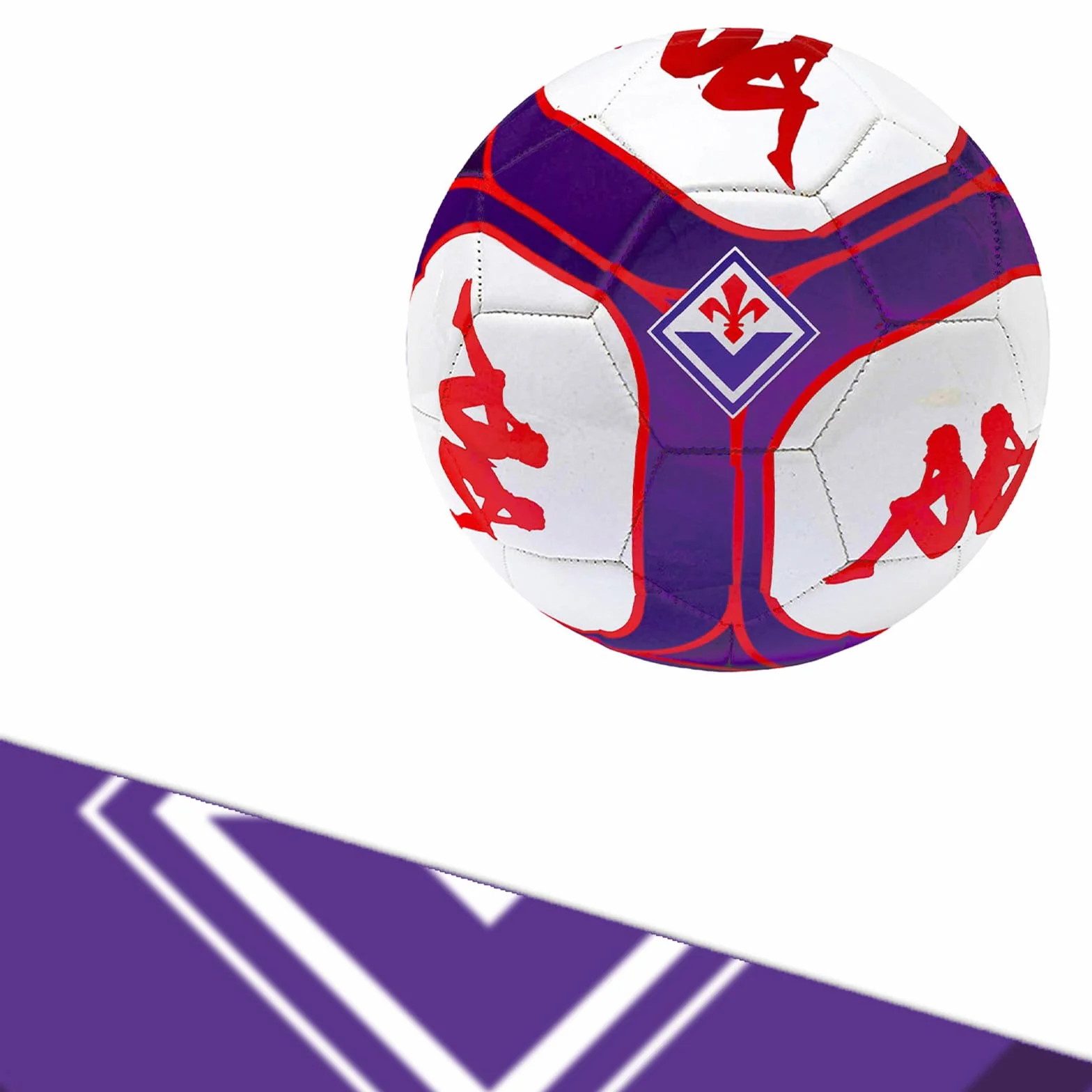 Kappa Pallone Fiorentina Palla Calcio Fiorentina Ufficiale. Modello Viola con Logo Rosso. (Misura 5 - Pallone Grande)