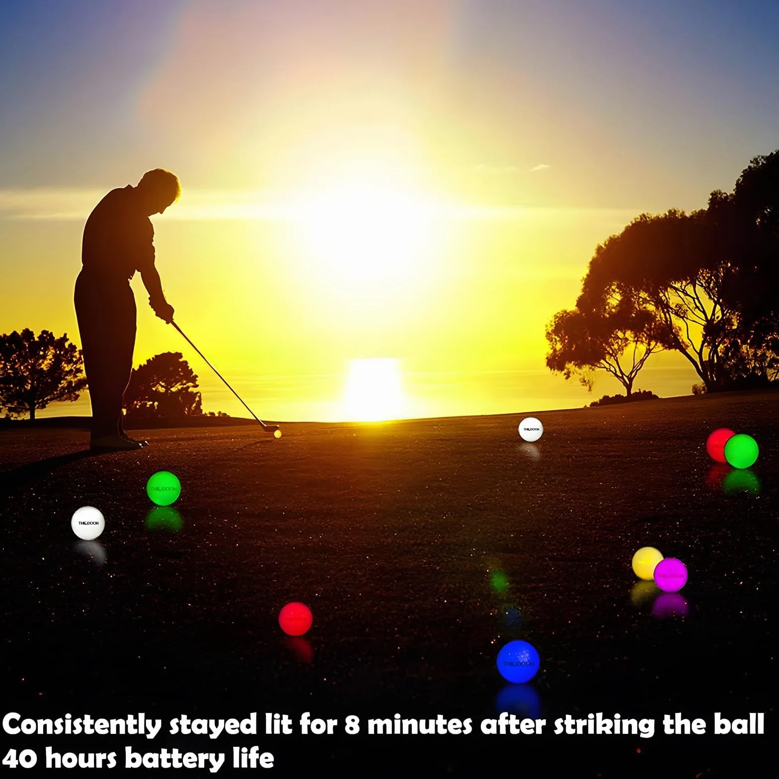 Palline da Golf LED 6 Pezzi THIODOON Night Glow per Golf Scatto a Distanza