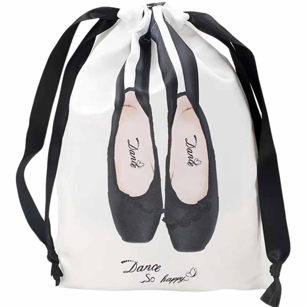 Borsa per Scarpe Punta in Raso Portatili con Coulisse per Danza e Accessori Sacca Multiuso