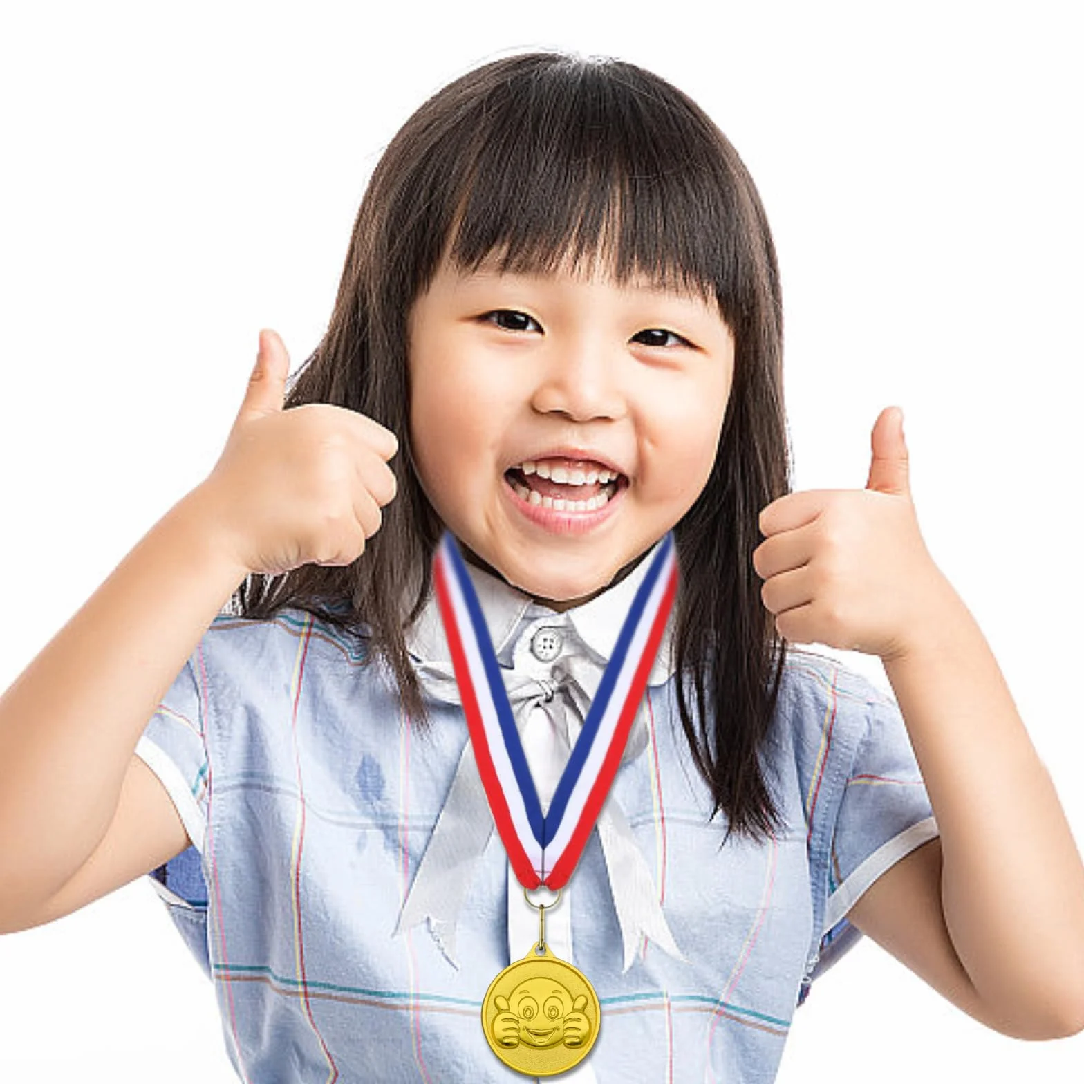 Donrime Medaglie per bambini 12 pezzi metallo dorato con collana feste sportive compleanni calcio torneo