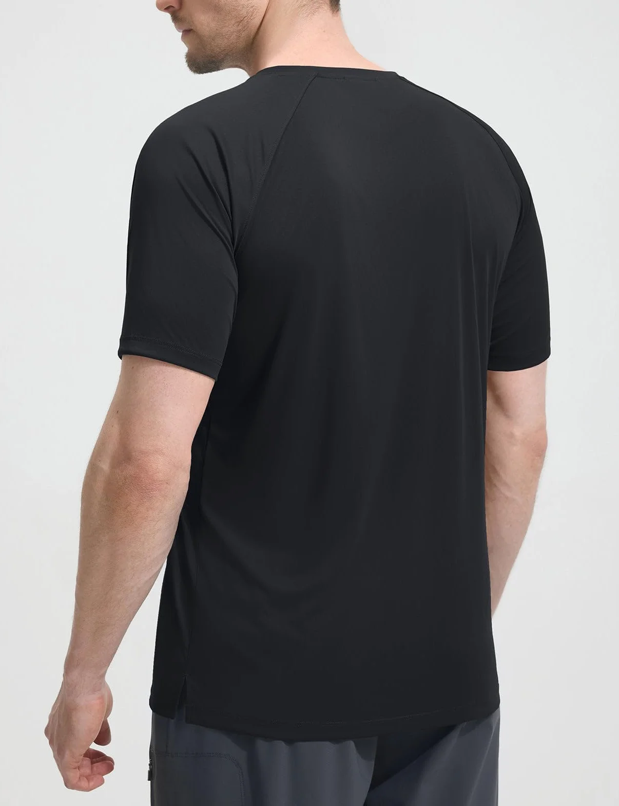 baleaf Camicie da uomo con protezione solare a maniche corte, top da escursionismo, scollo a V, ad asciugatura rapida, UPF50+, maglietta da palestra, sport, allenamento, verde