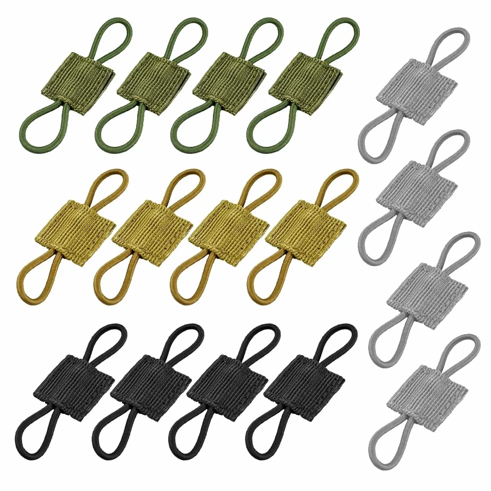 Tattico Molle Retainer Fitting 16 pezzi, fettuccia tattica, portachiavi all'aperto (4 colori)