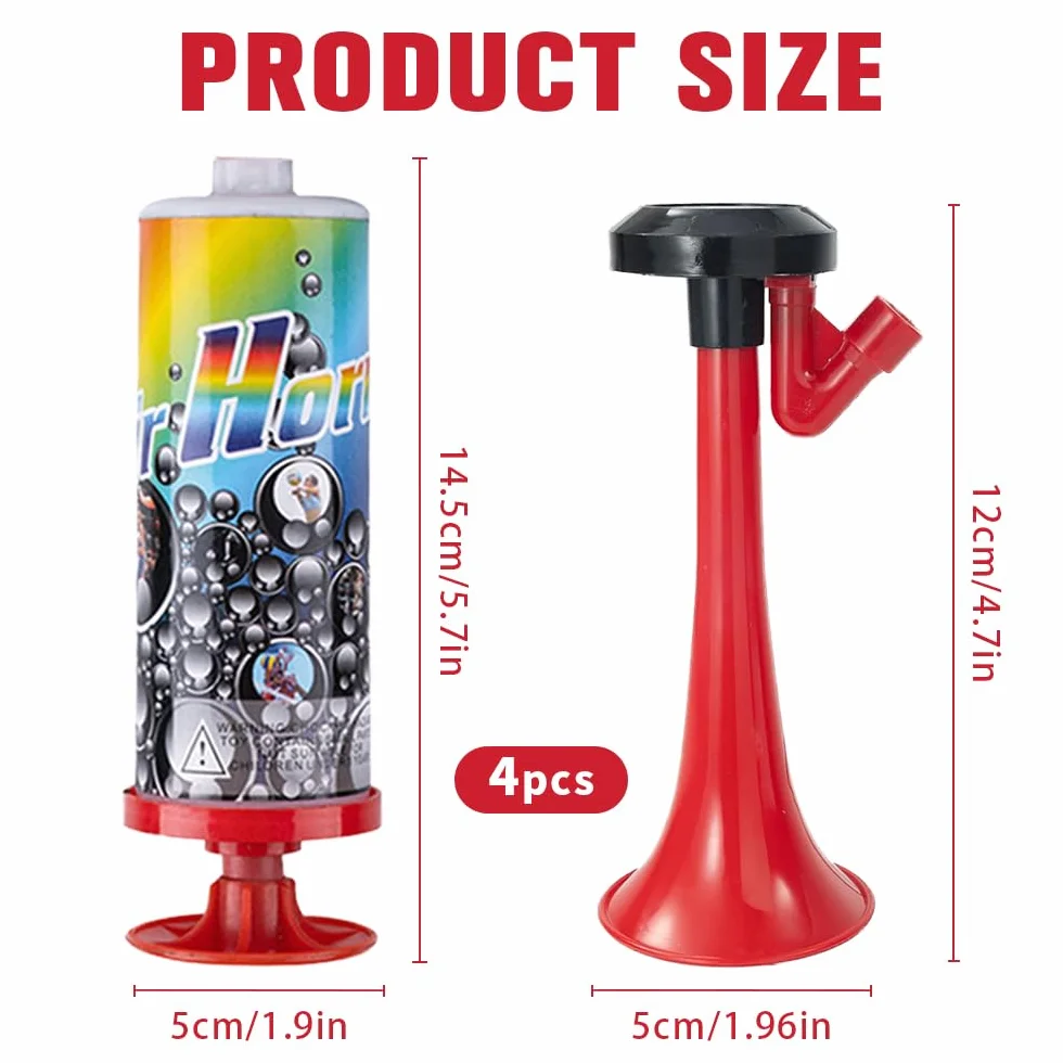 Tromba da Stadio 4 Pezzi Air Horn, Trombetta Forte, Tromba Ad Aria Compressa Handheld Fanfare