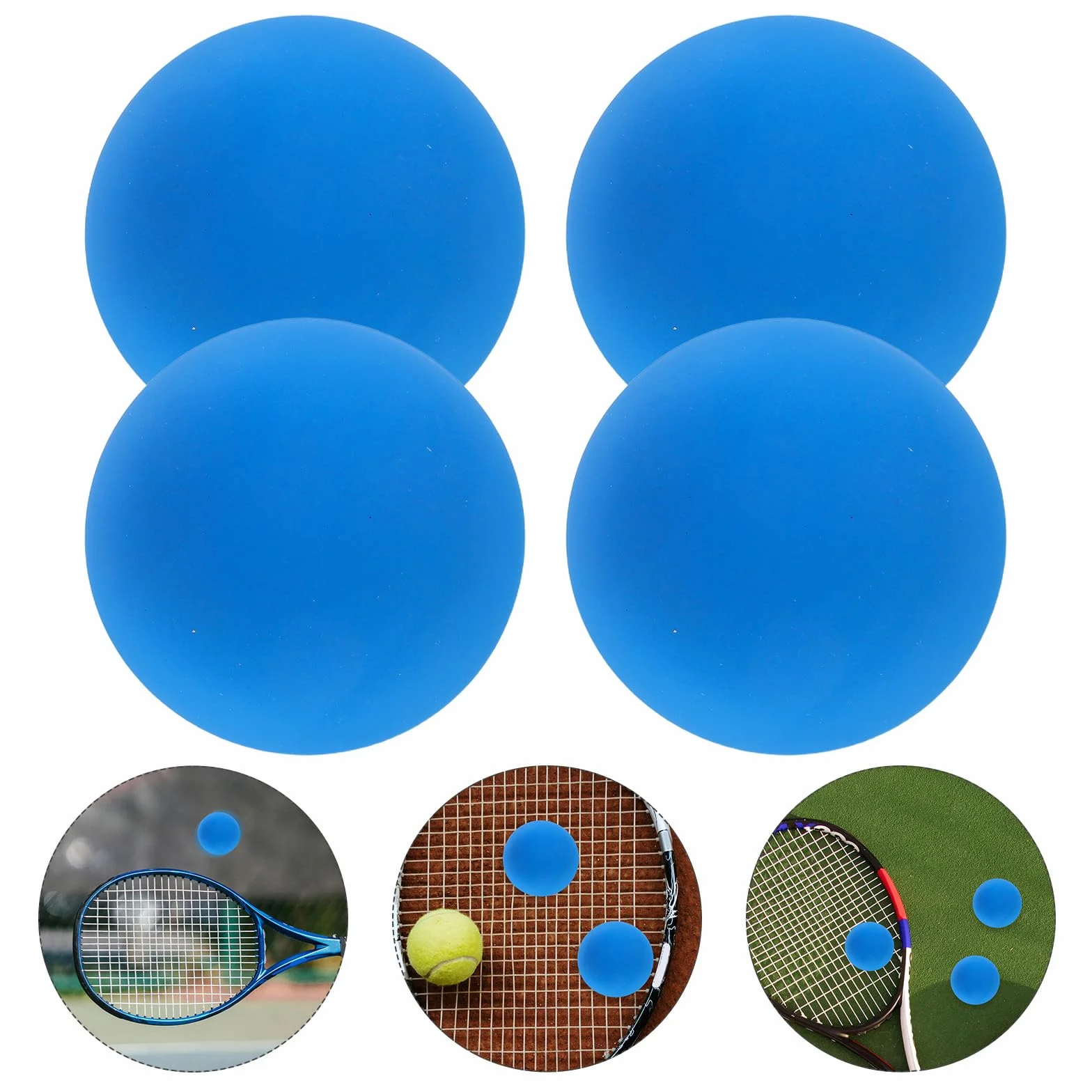 Healifty 4 Palline da Allenamento Squash in Gomma Rimbalzante Leggere Blu per Migliorare Coordinazione e Tempi di Risposta