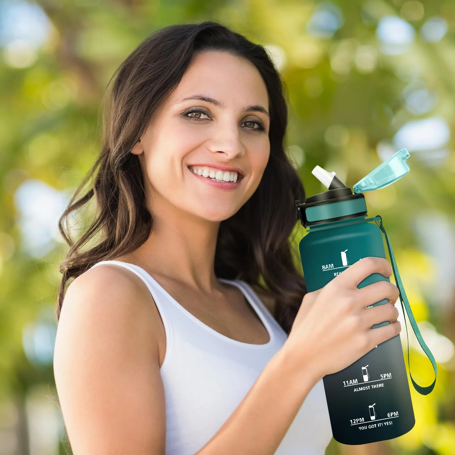 Borraccia Sportiva 1.5L con Cannuccia, Senza BPA, A Prova di Perdite, Riutilizzabile per Fitness