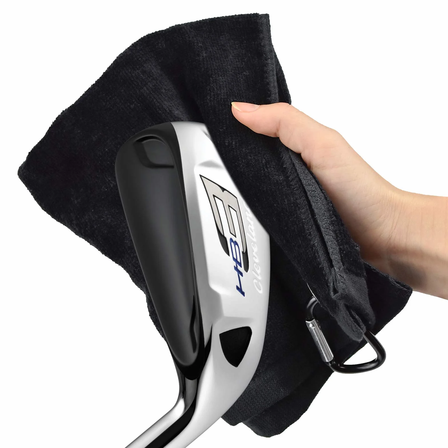 Asciugamano da golf di alta qualità in microfibra per borsa da golf con moschettone per appendere sulla borsa da golf club, yoga, campeggio, palestra, 40,6 x 33 cm