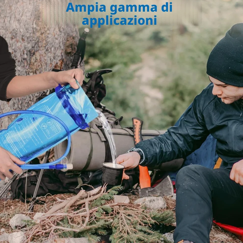 Flintronic Sacca Idrica a Prova di Perdite Serbatoio Acqua Senza BPA con Tubo Coibentato per Escursionismo Campeggio Ciclismo