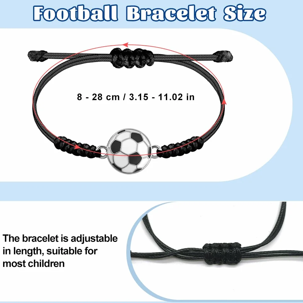 Set Bracciale e Collana da Calcio Regolabili per Ragazze Tifosi