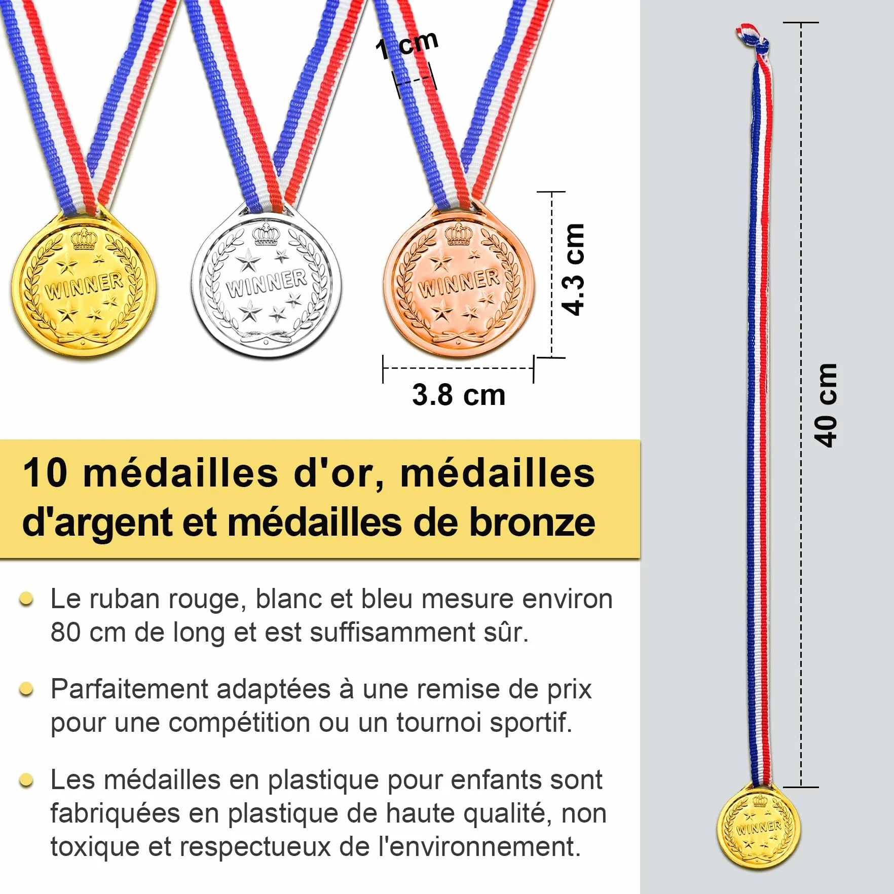 Medaglie Olimpiadi per Bambini 3,8 cm Brelet 30 sztuk