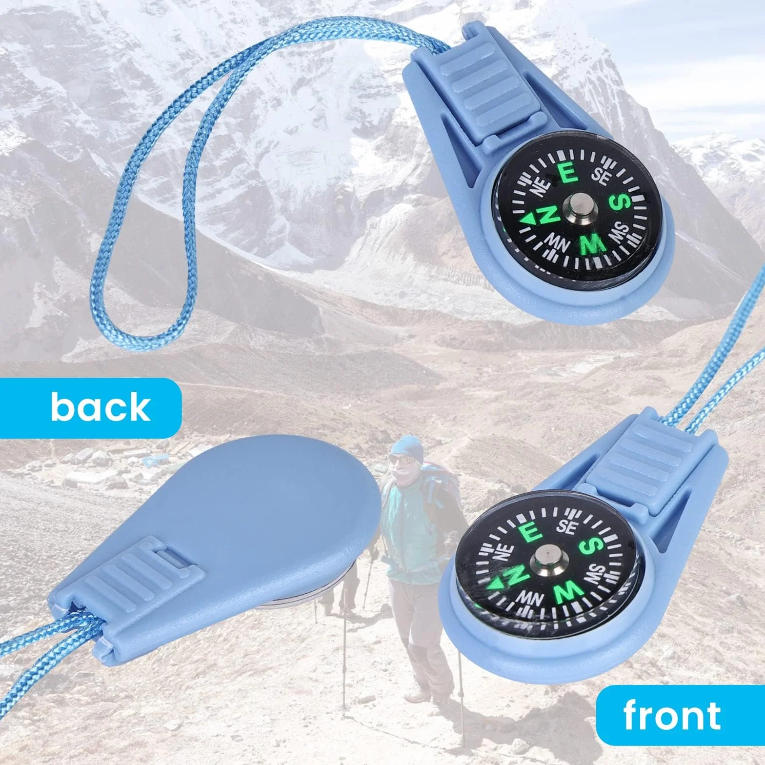 Bussola Multicolore 36 Pezzi per Bambini, Portachiavi, Campeggio, Trekking, Kit Sopravvivenza