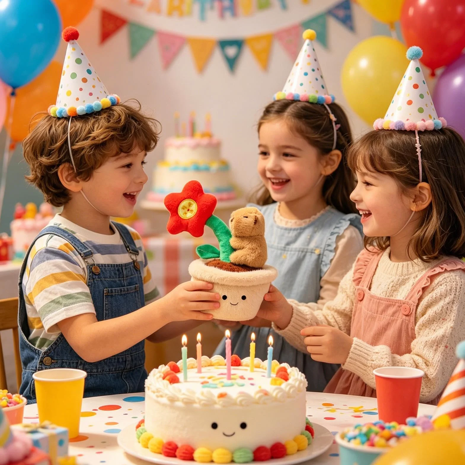 Un Capibara di Peluche - Cuscino Abbraccio Bambola a Forma di una Fioriera | Giocattolo Capibara Simpatico Coccoloso - Per Bambini, per Adulti, per Pasqua, per Laurea, per Compleanno e per