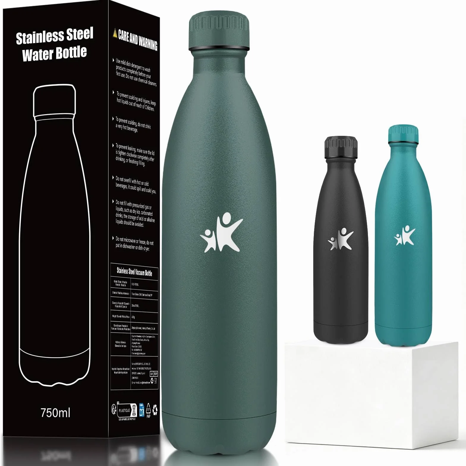 Borraccia Termica 0.75L Acciaio Inox Senza BPA - Thermos Bevande Calde e Fredde per Sport, Viaggio