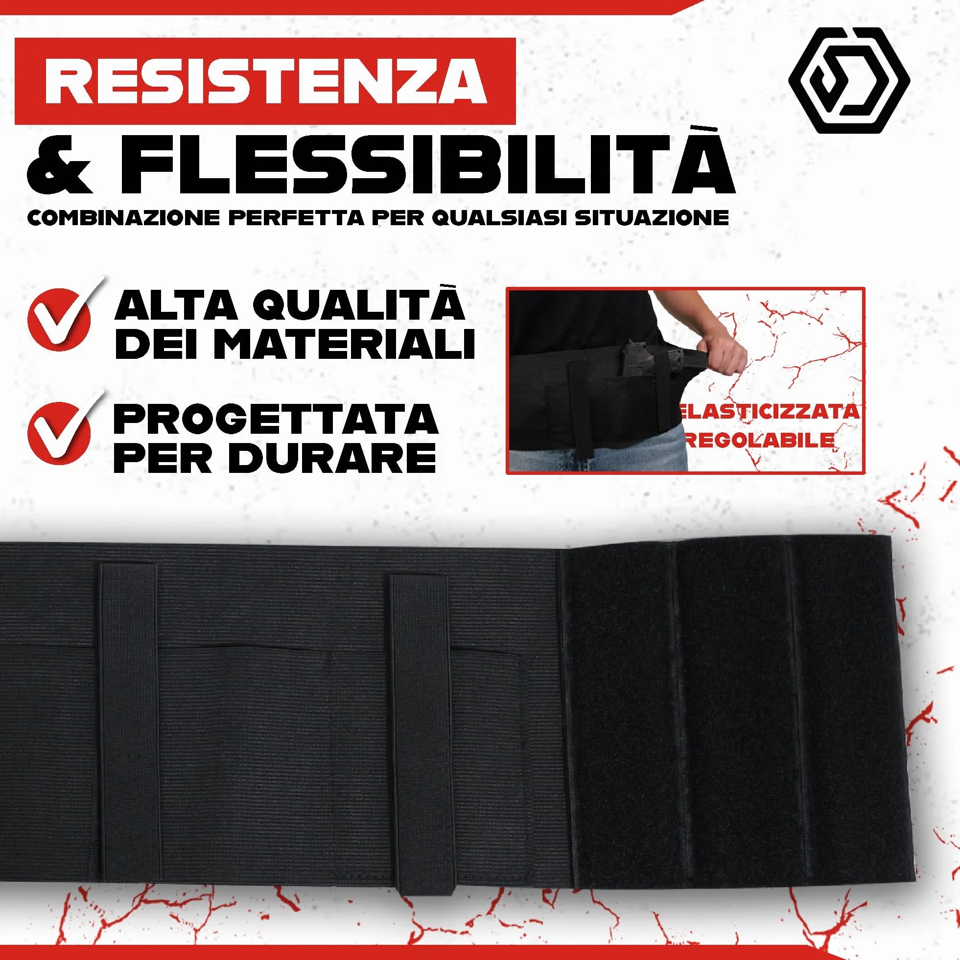 Fondina Pistola Nascosta Elastica Universale Cintura Tattica Antiscippo Multiuso