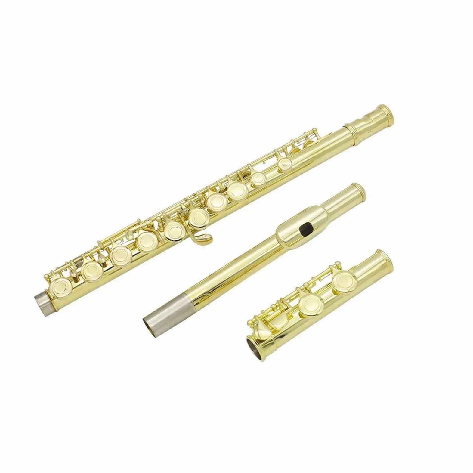 Flauto Flauto d'oro 16 fori aperti chiusi Chiave C Strumento musicale da concerto per flauto traverso professionale