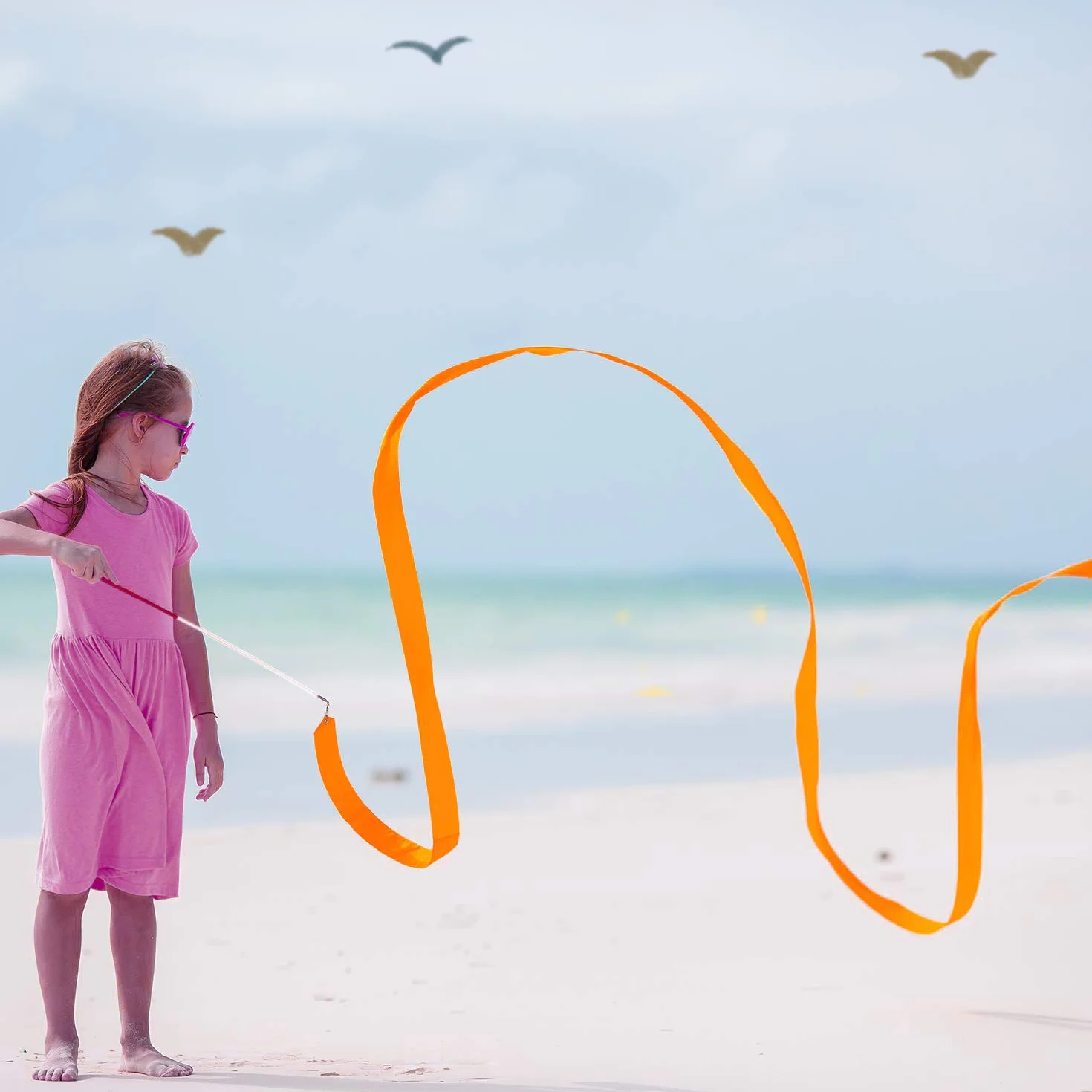 Nastri da Danza 2 Metri 22 Colori Streamers Ginnastica Ritmica Nastro per Bambini 22 Pezzi