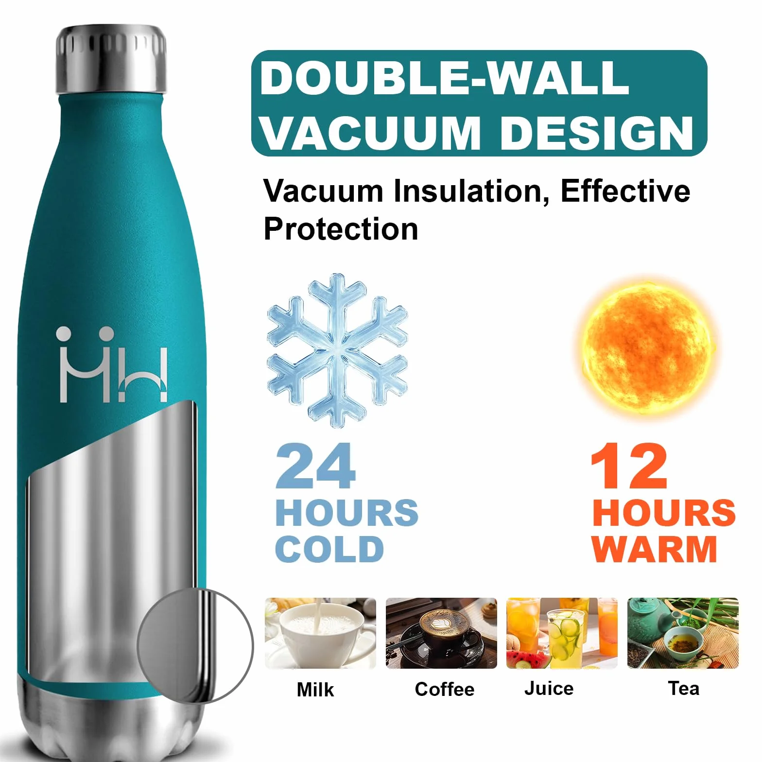 Borraccia Termica Acciaio Inox 750 ml Senza BPA Isolato Sottovuoto