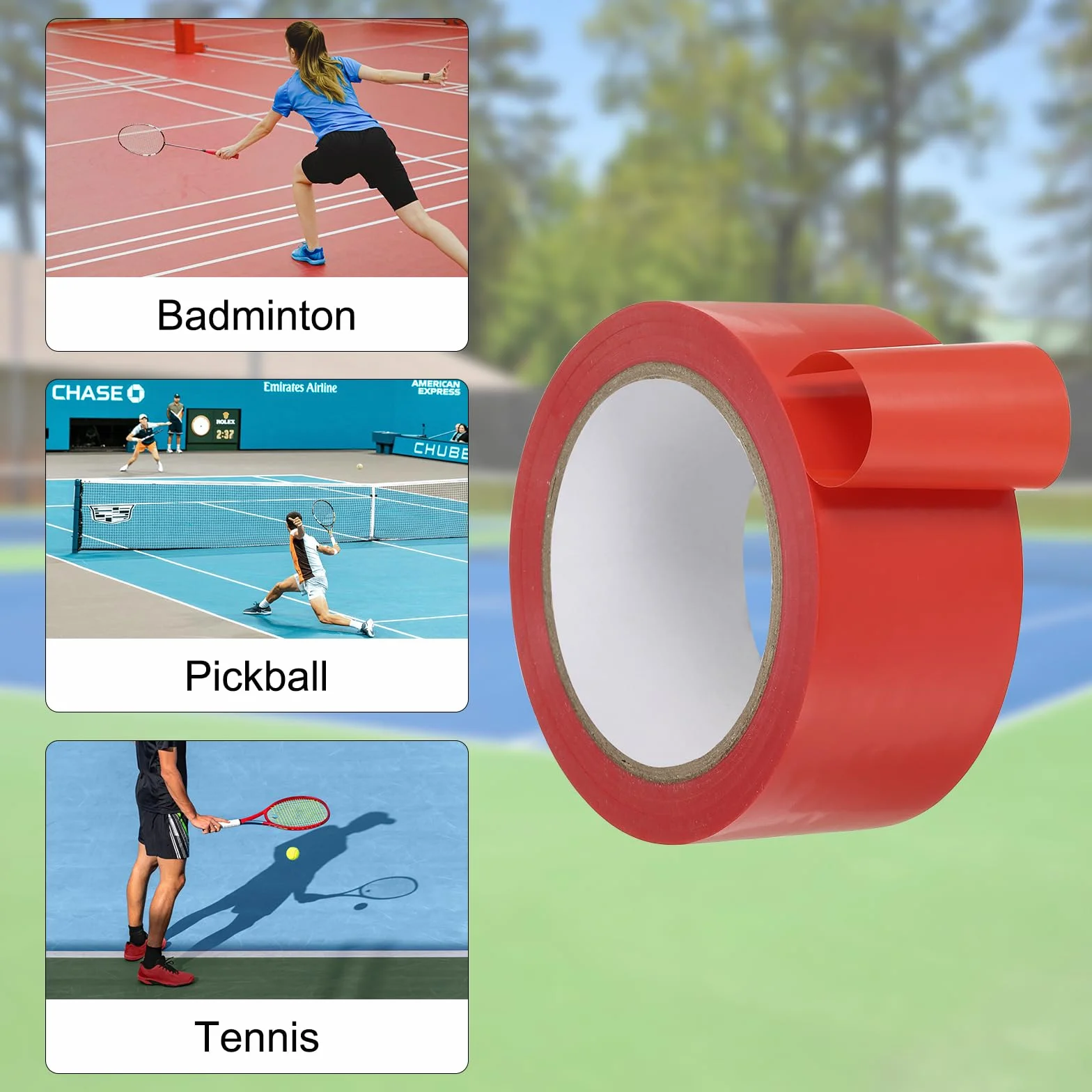 PATIKIL Pickleball Court Tape Temporaneo Pickleball Court Lines Multiuso Court Tape