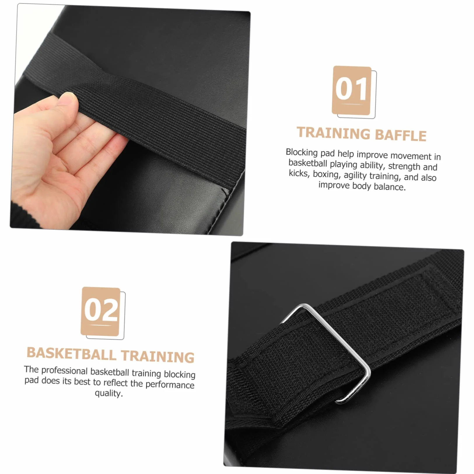 TOYANDONA Tappetino di Blocco per Allenamento Basket in PVC e PU Pelle Cotone Perla, Cuscino Nero per Agilità e Boxe