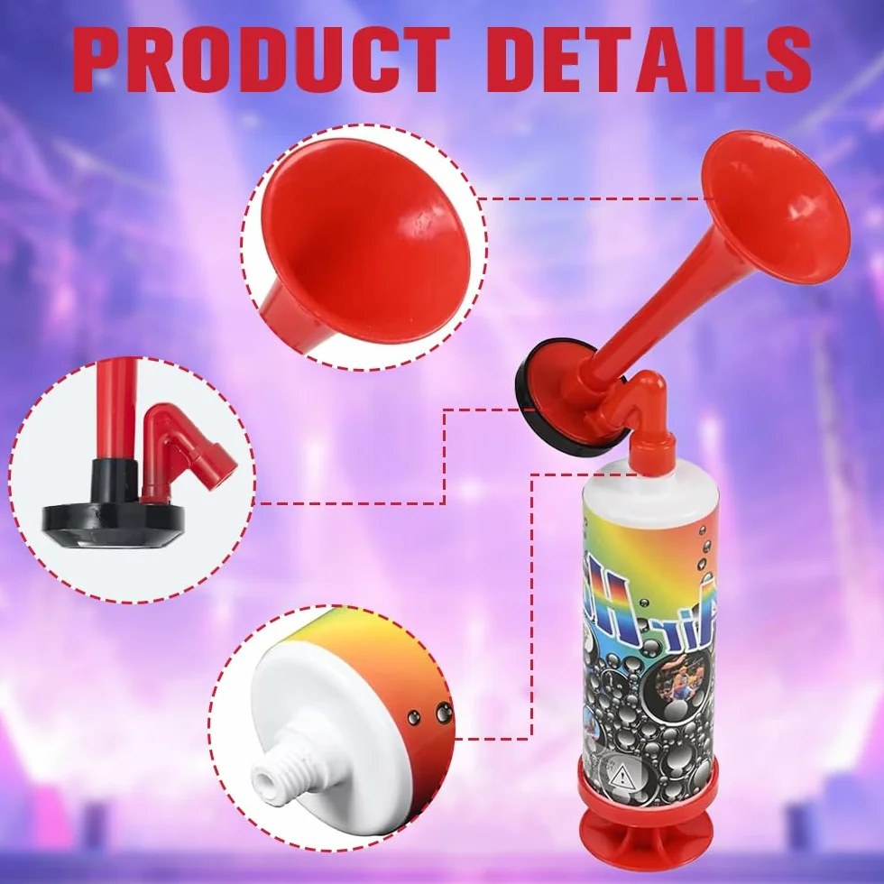 Tromba da Stadio 4 Pezzi Air Horn, Trombetta Forte, Tromba Ad Aria Compressa Handheld Fanfare
