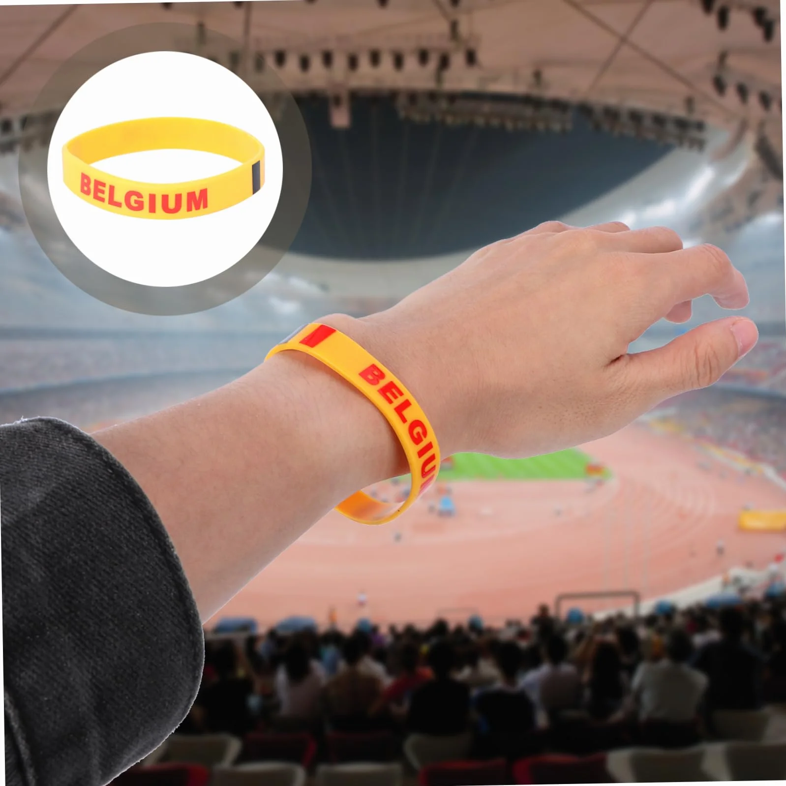 Sosoport Silicone Braccialetto Bandiera Belgio Unisex per Eventi Sportivi Nazionali