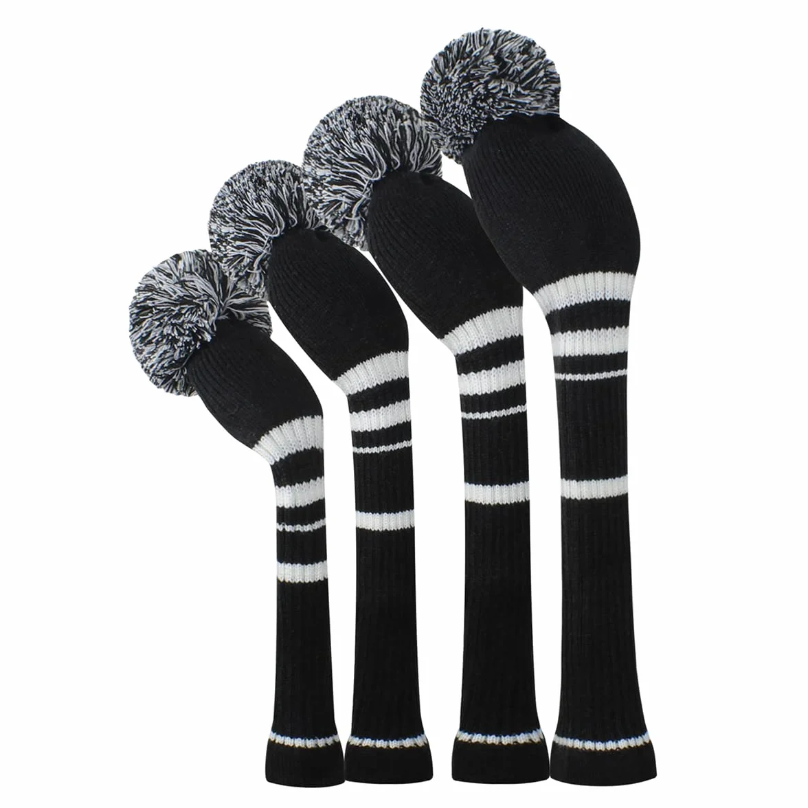 Scott Edward Set di 4 copritesta da golf in legno lavorato a maglia Fit Driver (460CC) Fairway Hybrid/UT Morbida e ben fatta Mantieni i club puliti