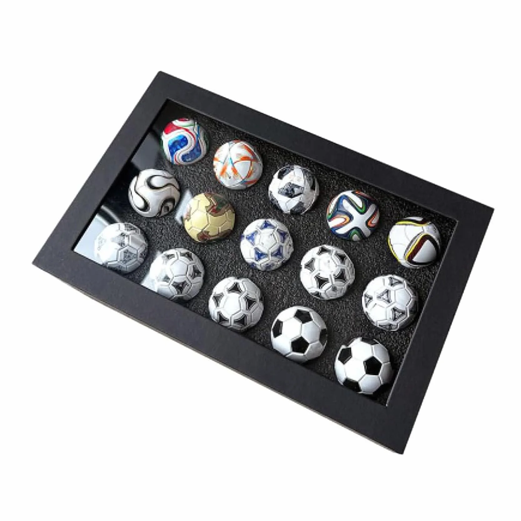 Generico Collezione di mini palloni da calcio, Collezione di palloni da calcio artigianali 1970-2026, Statuette, Oggetti per scrivania