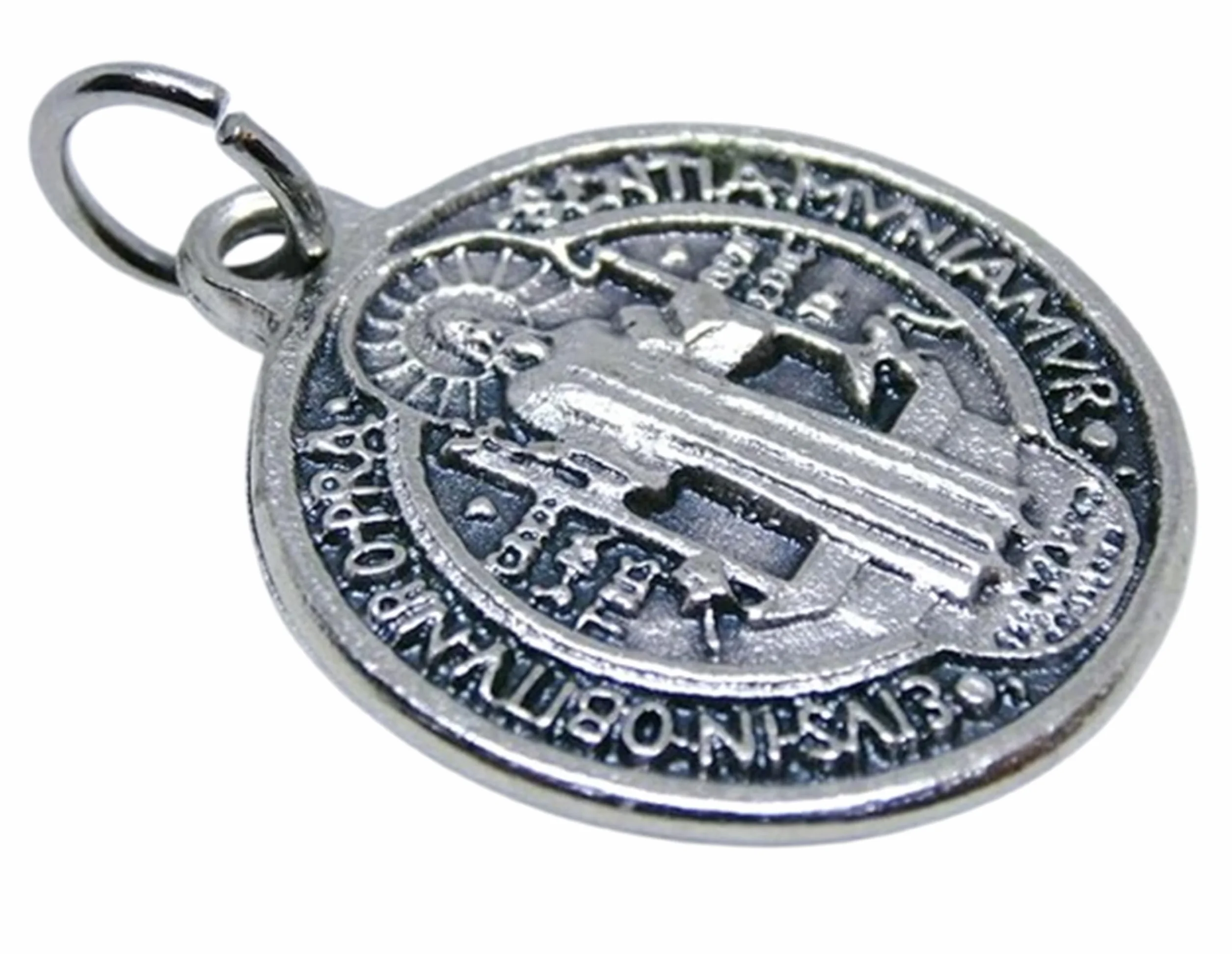 GTBITALY 60.048.30 Medaglia di San Benedetto Argento 2 cm con Anello Esorcista