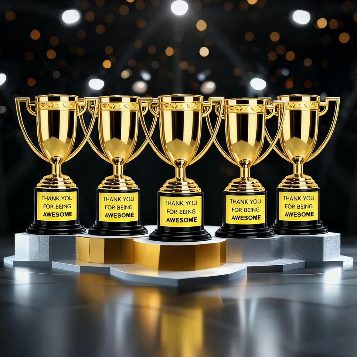 Mini Trofei Oro Plastica 12 Pezzi Premio Coppe per Feste Sportive