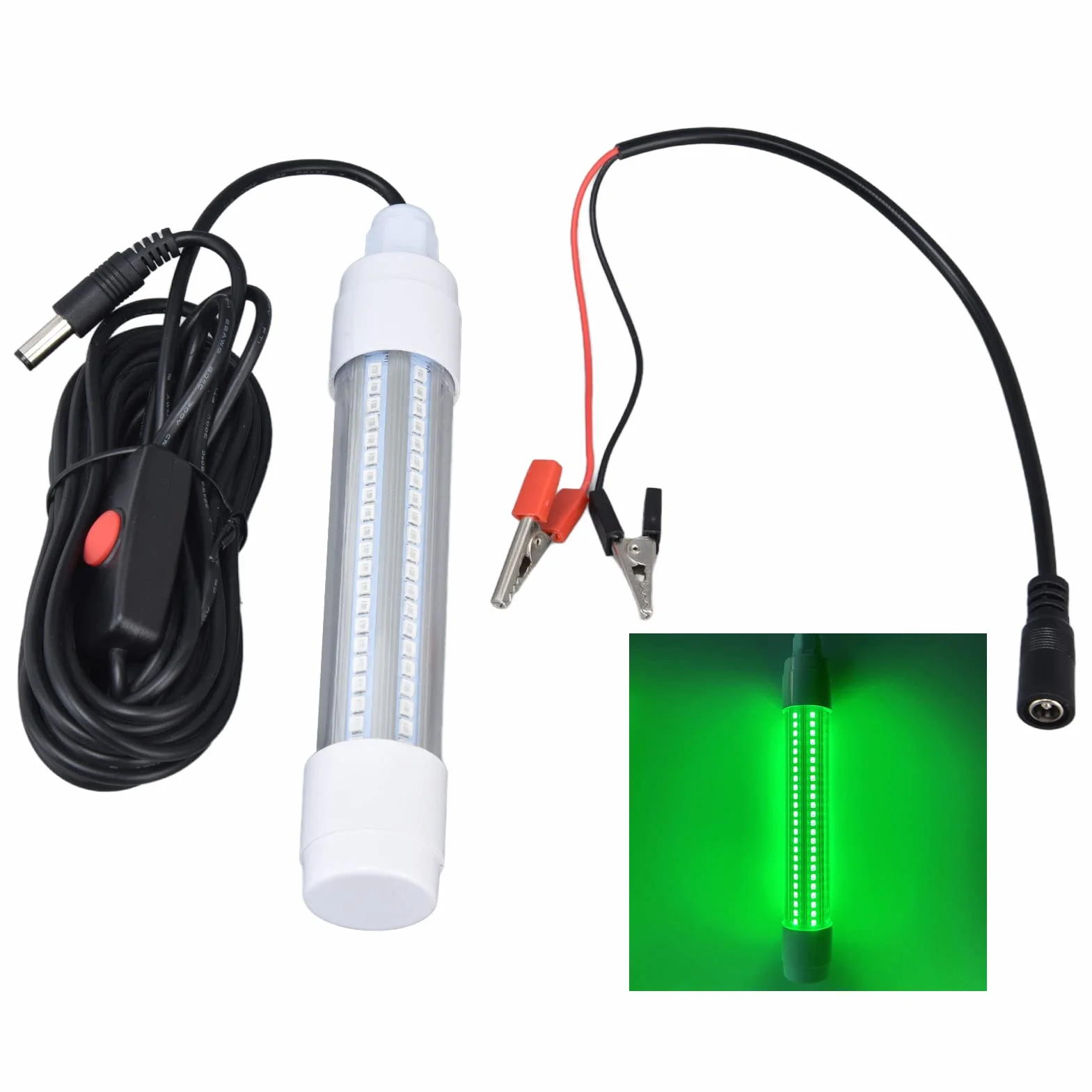 Lampa LED Subacquea Pesca 126 LED IP68 1000lm 12-36V AC Illuminazione 360°