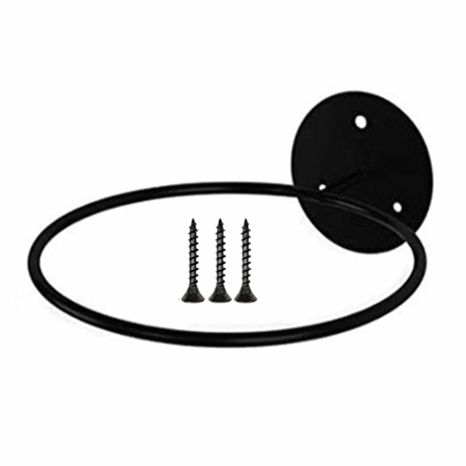 Generico Supporto da parete per basket - Portaoggetti nero montato a parete con viti, display in metallo