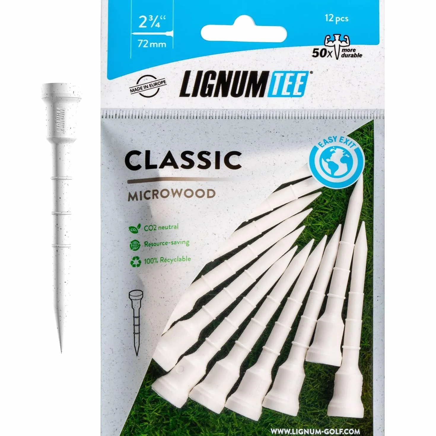 Lignum Tees 72 mm As Bag 12 Pezzi, Multi: Taglia: 72 mm