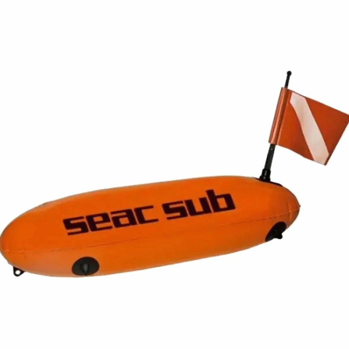 SEAC Siluro Boa Fluorescente Sagola Alta Visibilità Immersioni Subacquee Bandiera Rimovibile Cima 2 Moschettoni
