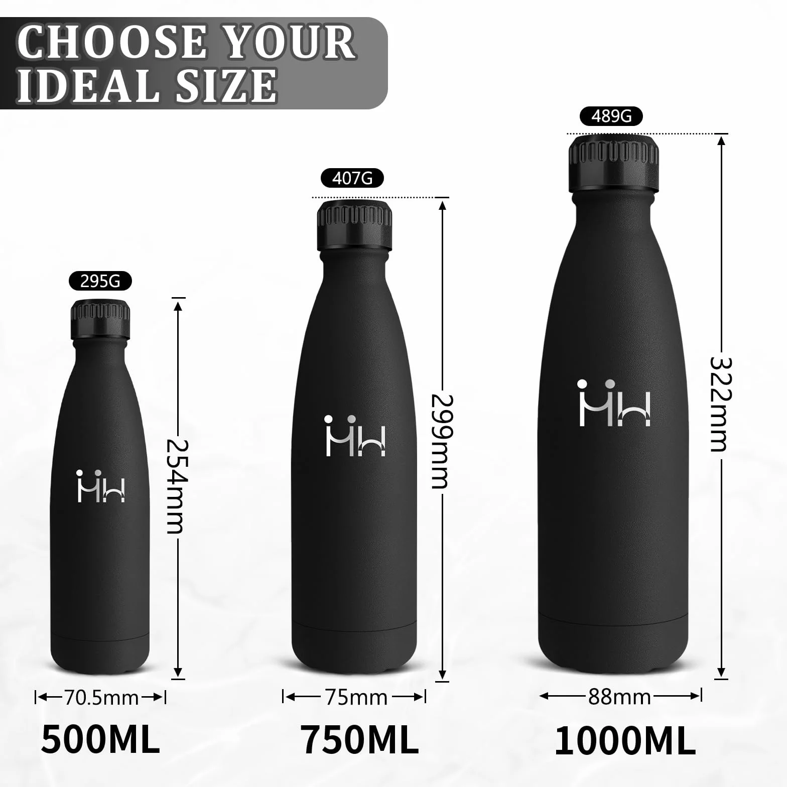 Borraccia Termica 500 ml Acciaio Inox – Mantiene Caldo 12 Ore/Freddo 24 Ore per Scuola Viaggio Palestra