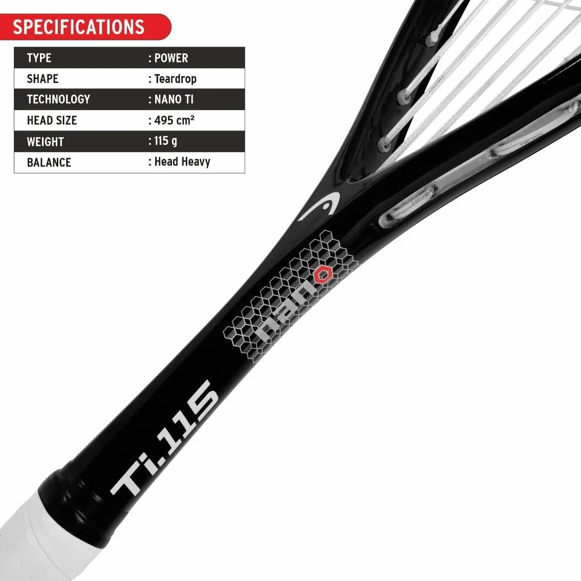 Head Nano Ti 115 Racchetta da squash