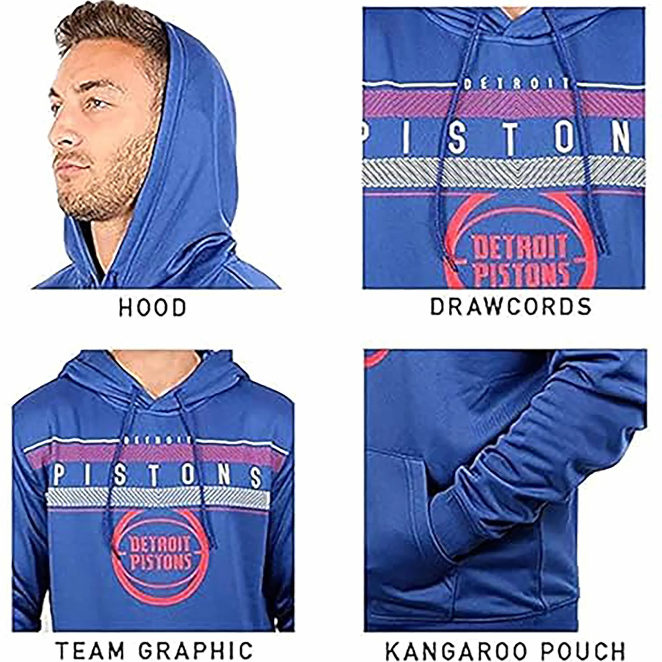 Ultra Game Felpa con Cappuccio Ufficiale NBA Midtown Super Morbida da Uomo