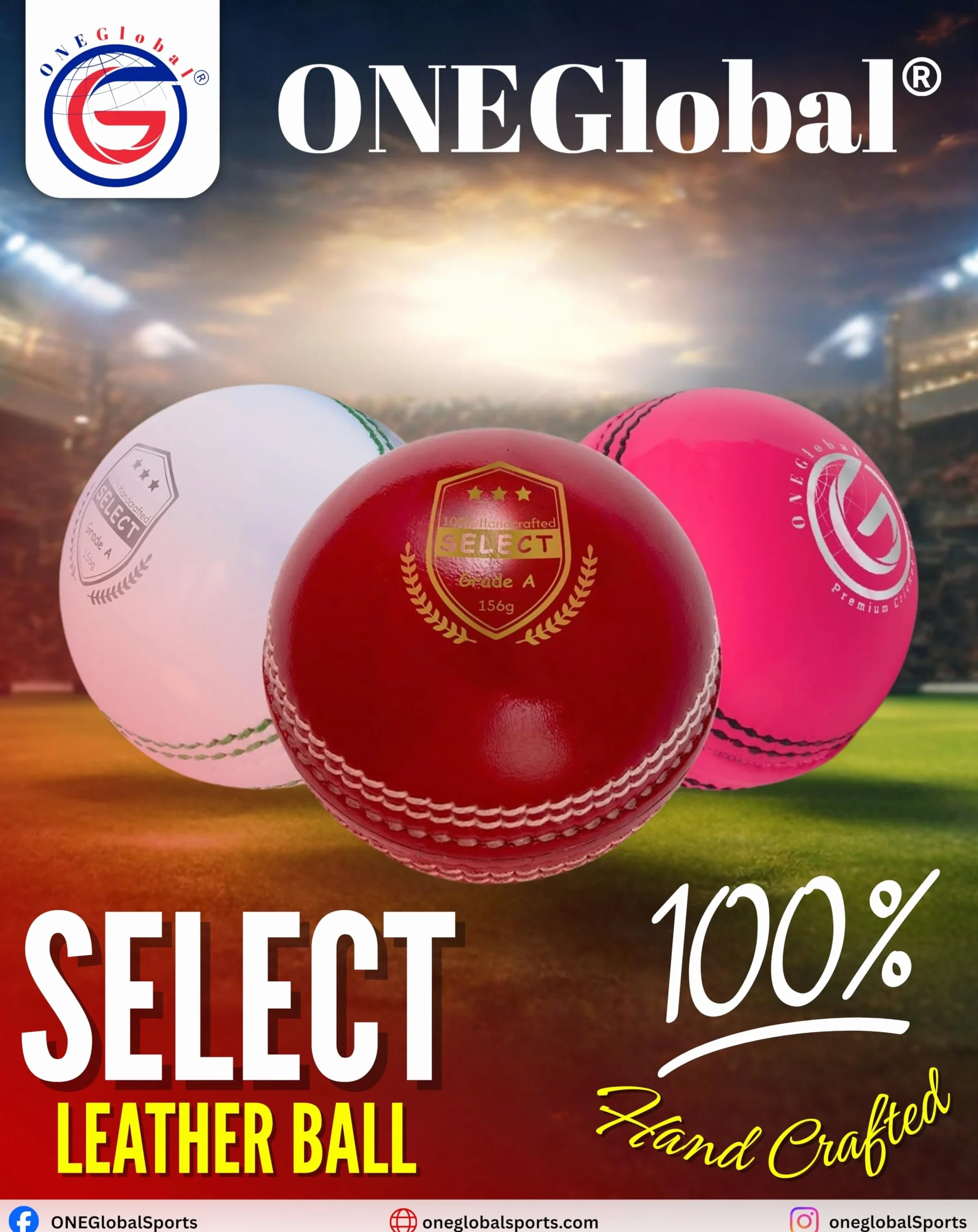 Palla da cricket in pelle 156 g 4 pezzi artigianale T20