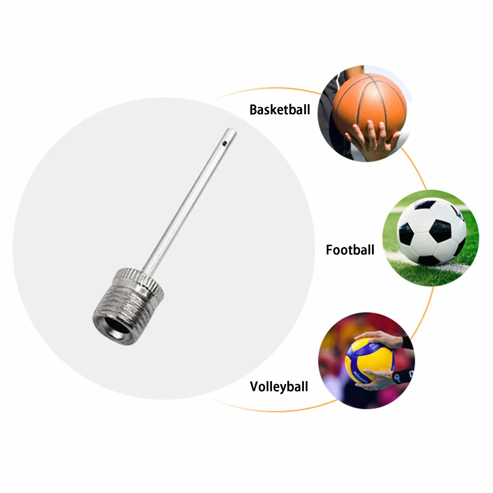 Aghi per Gonfiare Palloni in Acciaio Inossidabile, Set di 20 per Pompe Ad Aria, Calcio, Basket