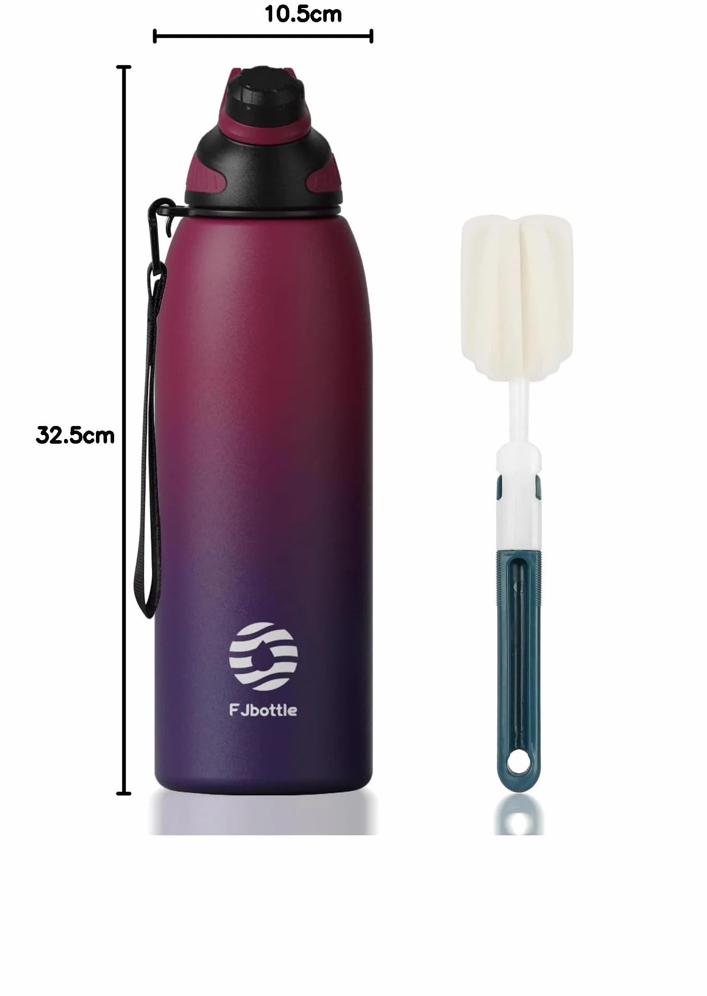 Fjbottle Borraccia Termica 1500ML, Bottiglia Termica per Bambini - Senza BPA, Acciaio Inox per Scuola Sport Palestra