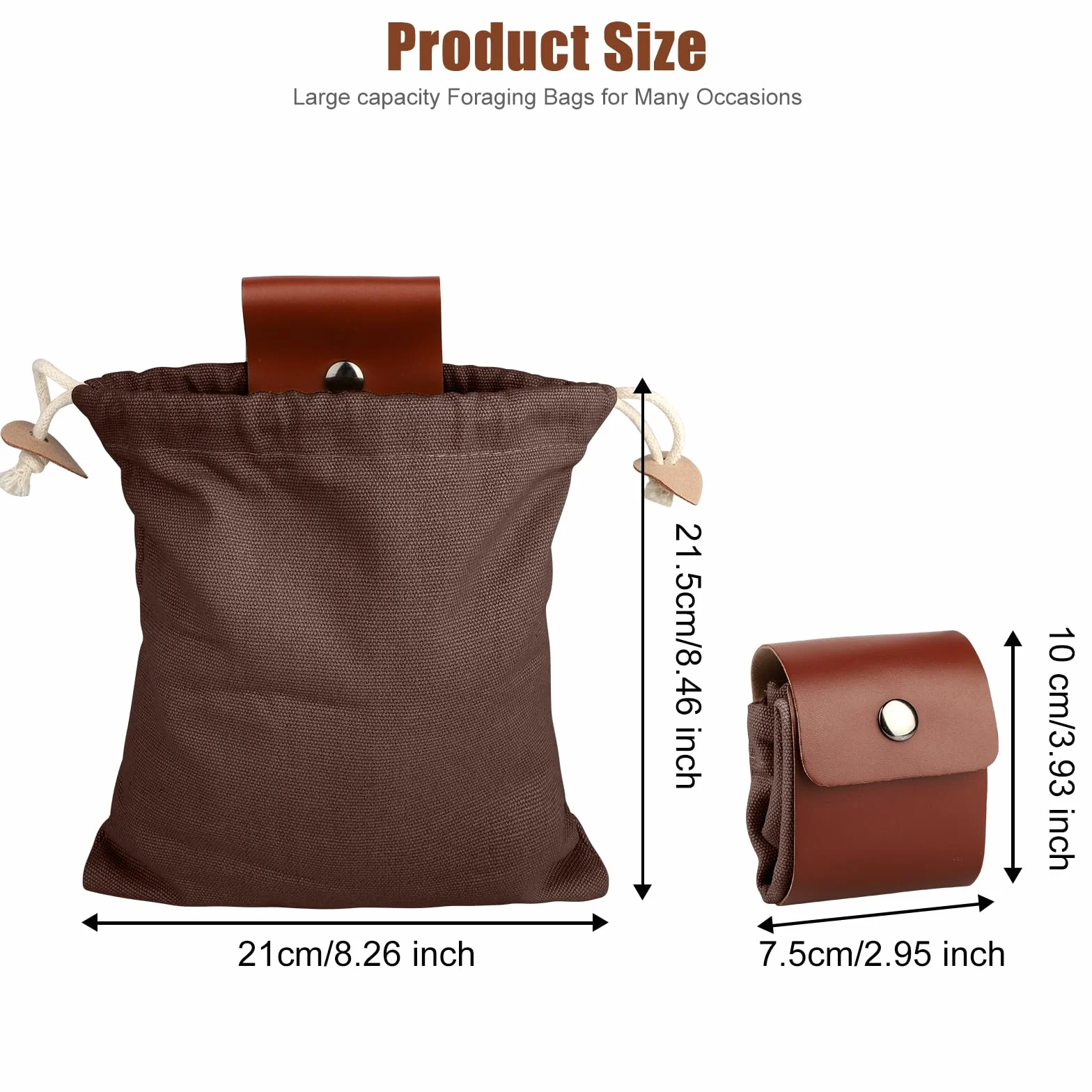 Custodia per Foraggiamento in Tela EEEKit 2 PCS Borsa da Cintura per Funghi Campeggio Escursionismo