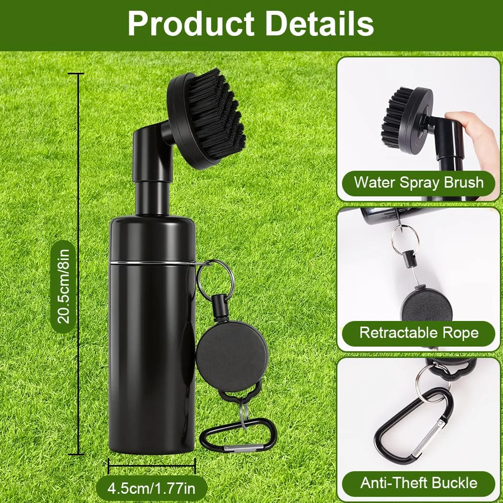Vicloon Kit Pulizia Golf Accessori Multifunzione con Asciugamano Spazzole Groove Moschettone