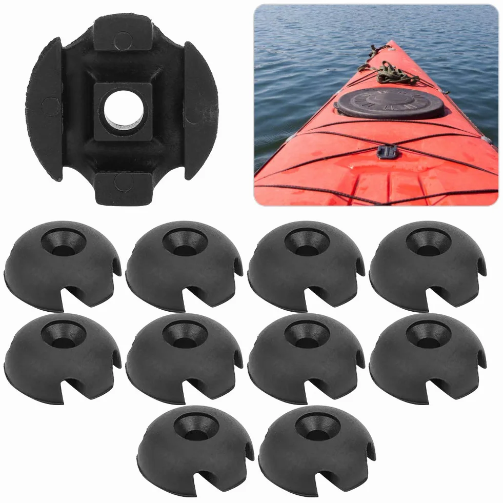MAGT Deck Line Guide Guida Linea di Coperta 10 Pezzi Plastica 3 cm per Kayak Nero