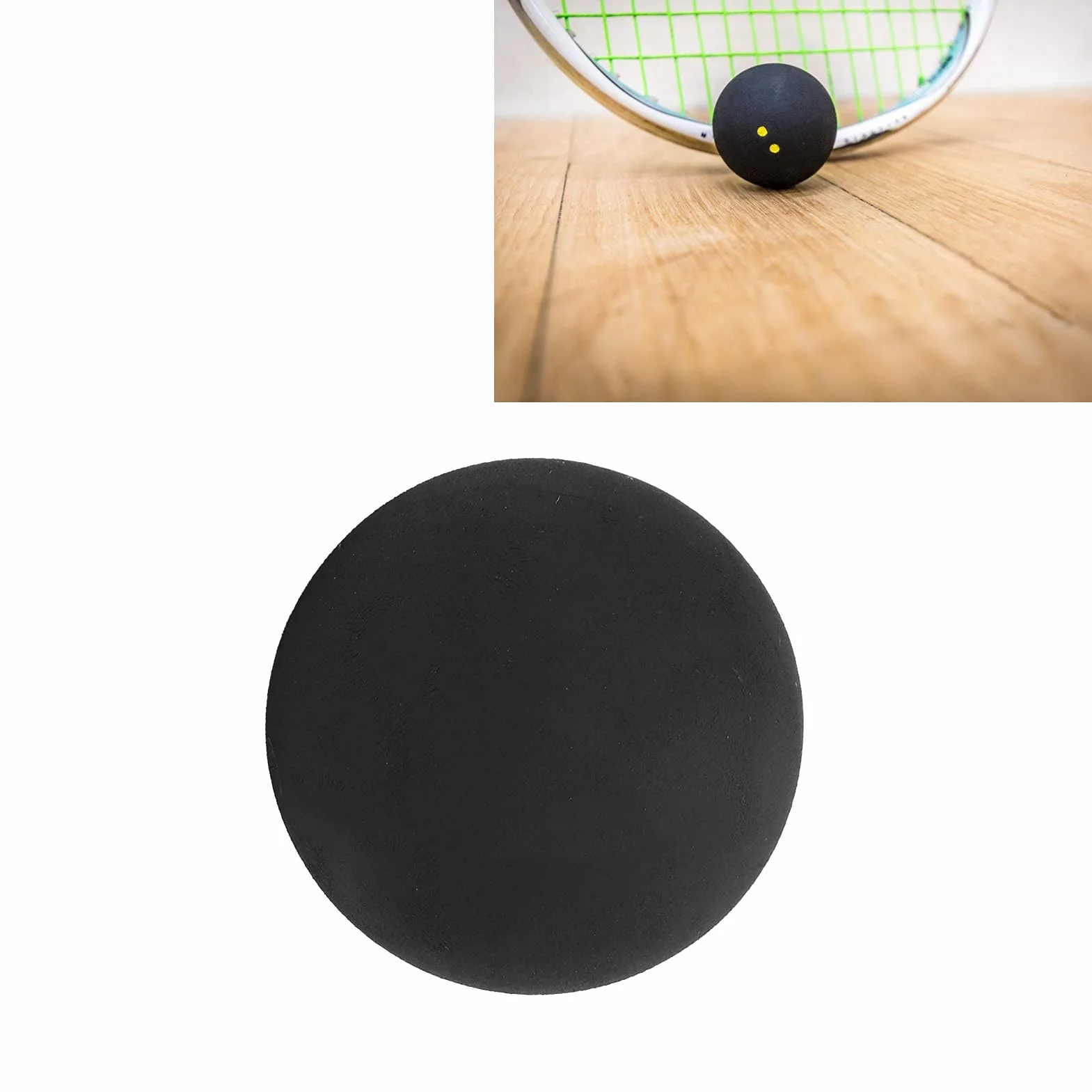 Palla da Squash 37mm Doppio Punto Giallo Gomma Competizione Professionale