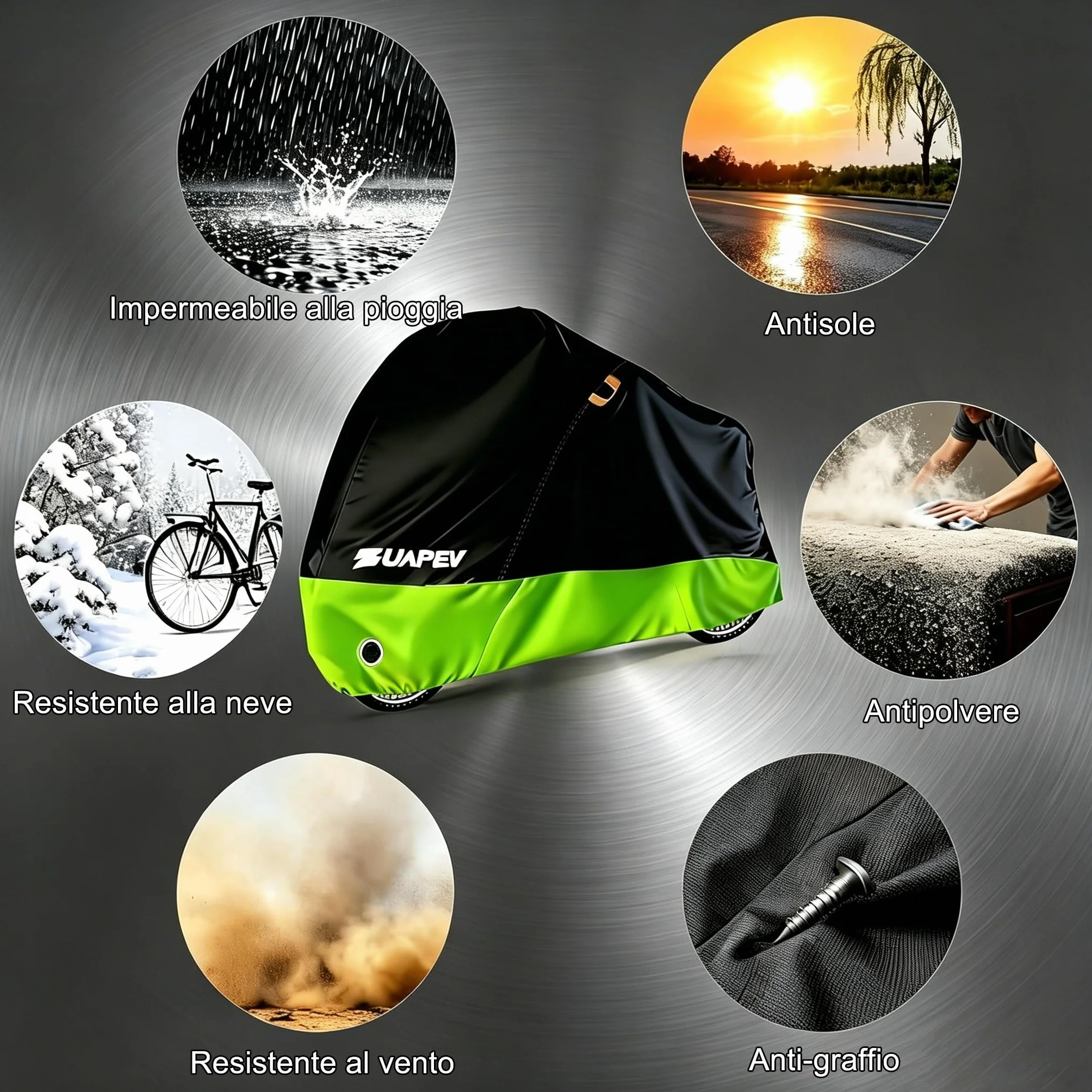 ZUAPEV® Telo Copri Bicicletta Impermeabile 210D Copertura Biciclette Pioggia Custodia Bici Corsa MTB Elettrica Pieghevole Bambino