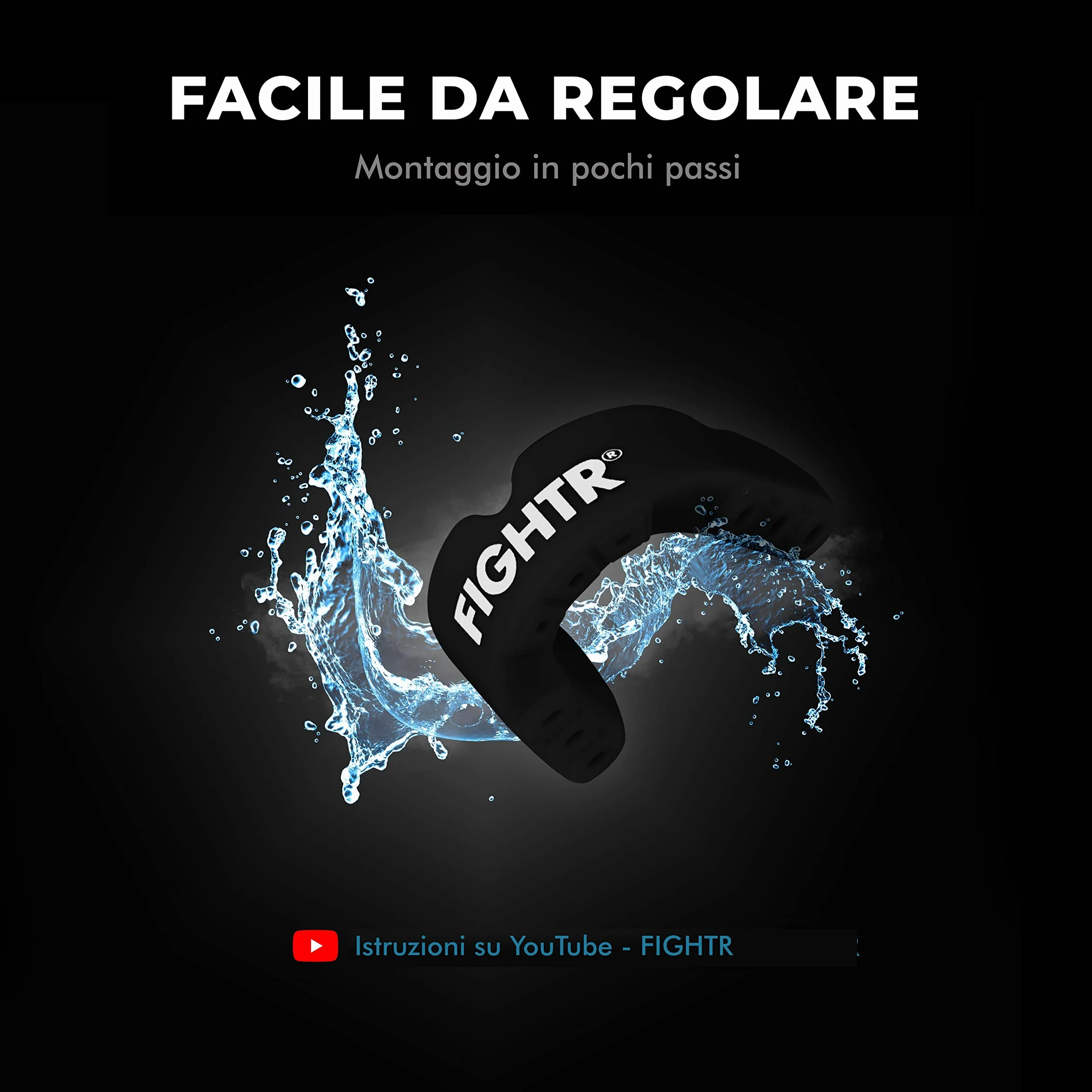 FIGHTR® paradenti sportivo regolabile per boxe MMA Muay Thai Hockey arti marziali con scatola igienica