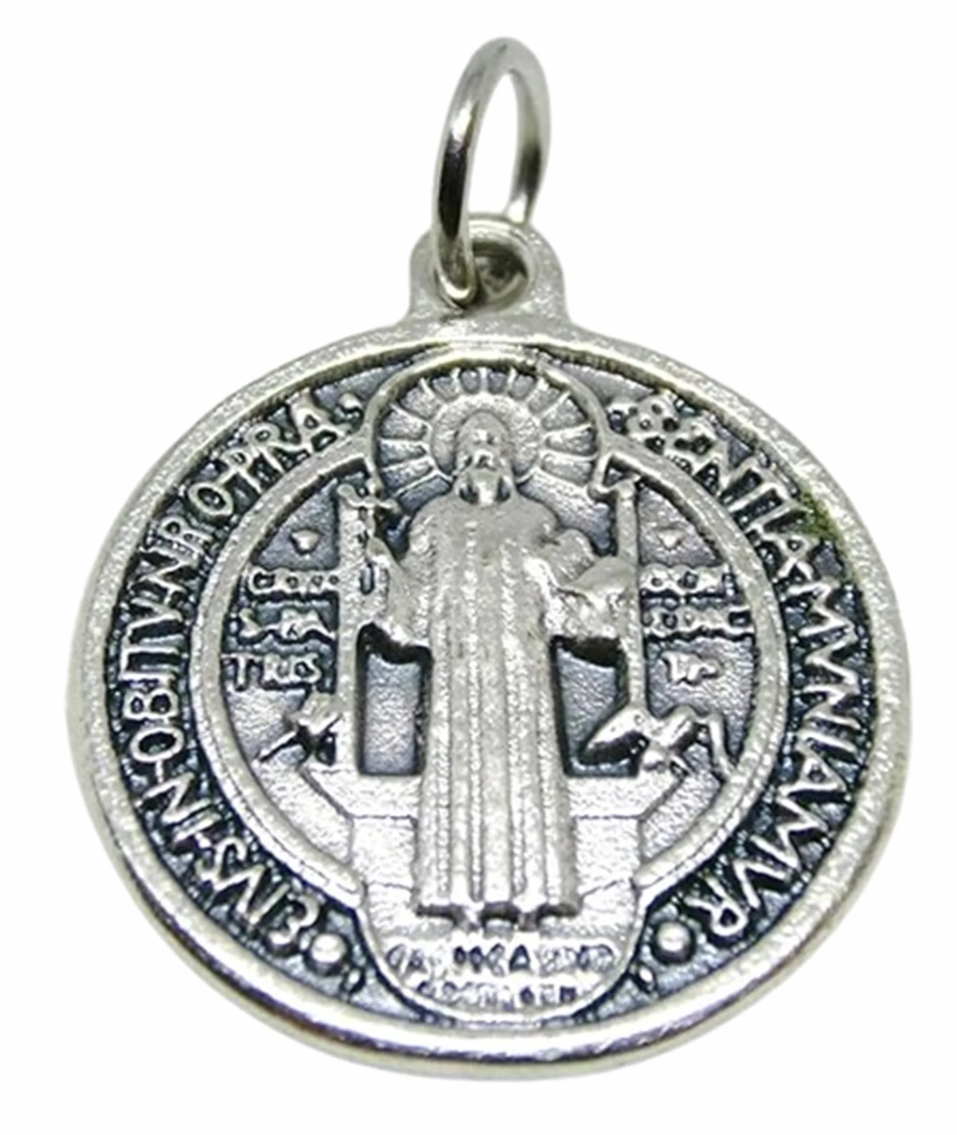 GTBITALY 60.048.30 Medaglia di San Benedetto Argento 2 cm con Anello Esorcista