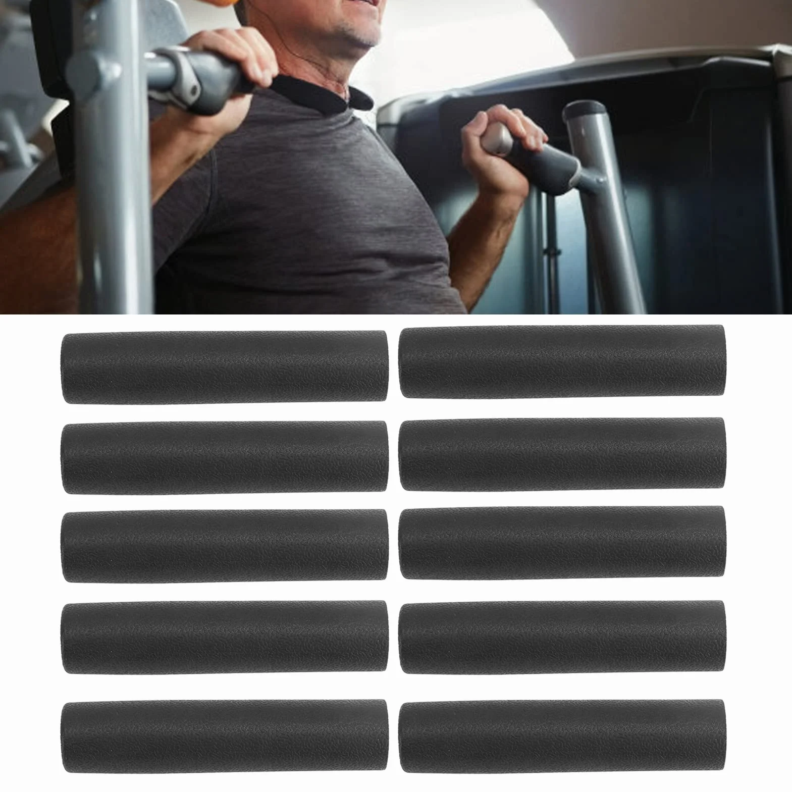 Impugnature per Attrezzatura Fitness, Manubrio Avvolgente per Tubo, Copri Maniglia Protettivo Nero, 10 Pezzi