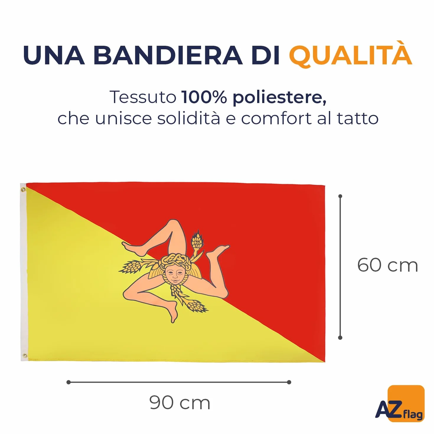 AZ FLAG Bandiera Sicilia 90x60cm Bandiera Siciliana Italia