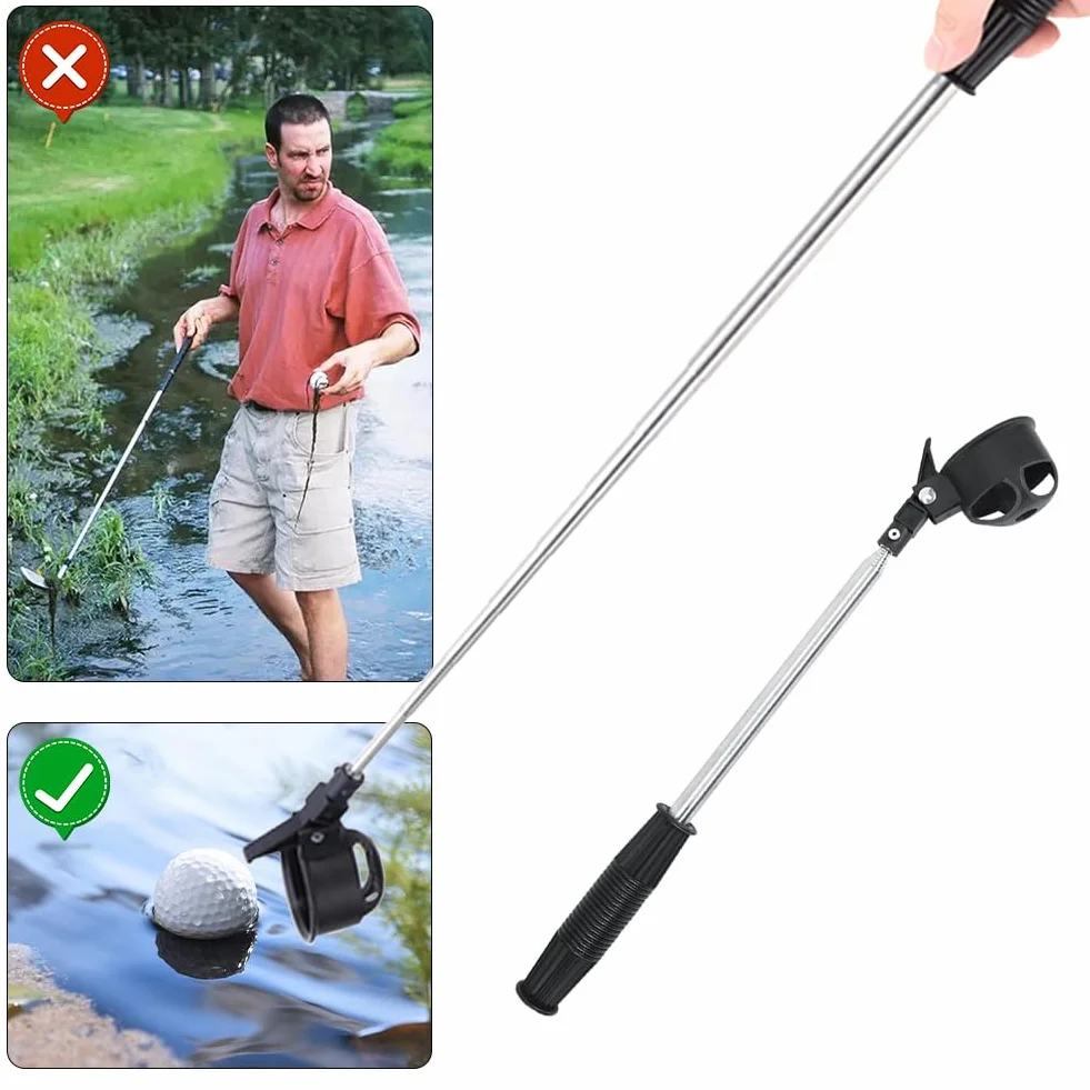Tiiyee Golf Ball Retriever Raccoglitore Palline Telescopico Inossidabile Stecca Accessori
